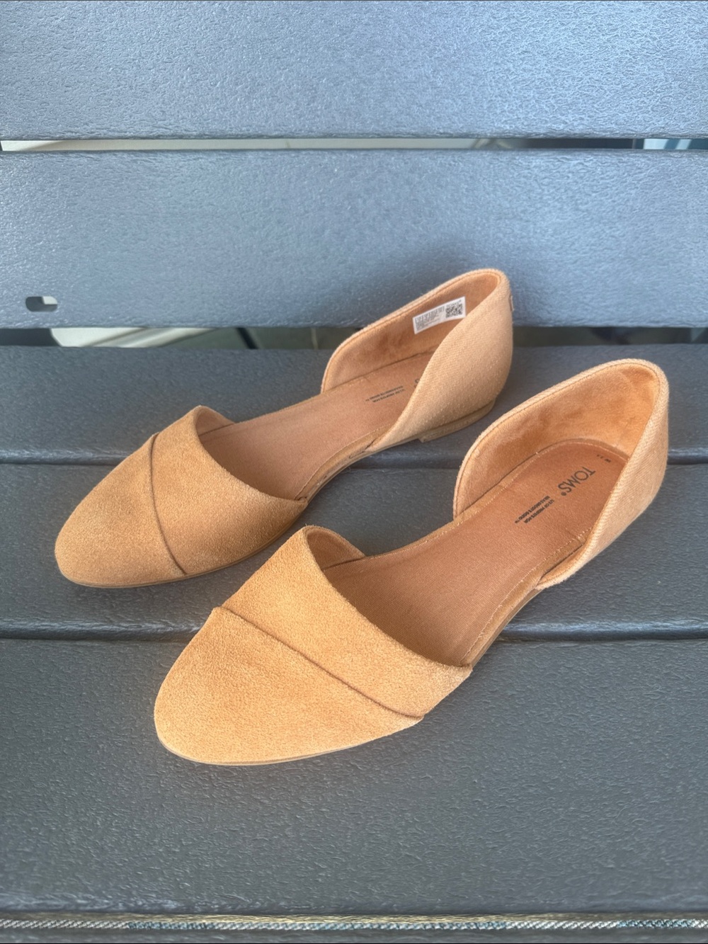 Toms Women's Jutti Tan Suede D'Orsay Flats